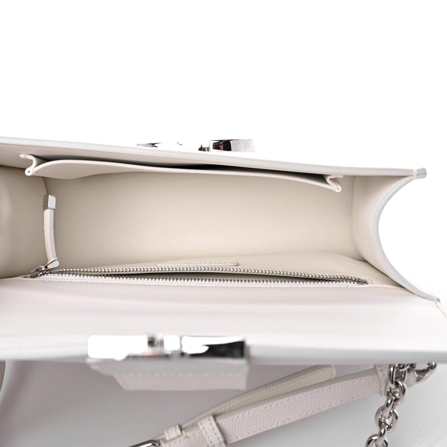 Christian Dior Grained Calfskin 30 Montaigne Chain Flap Bag White 5 of 6
