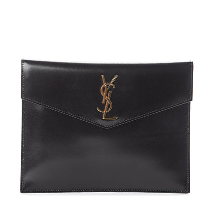 Saint Laurent Smooth Shiny Calfskin Monogram Uptown Baby Pouch Black 1 of 5