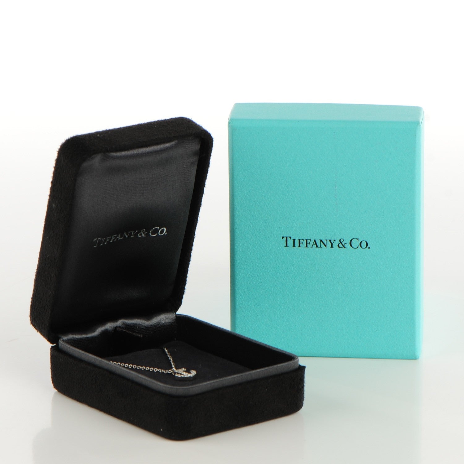 Tiffany 18K White Gold Diamond Mini Metro Anchor Pendant Necklace 5 of 5