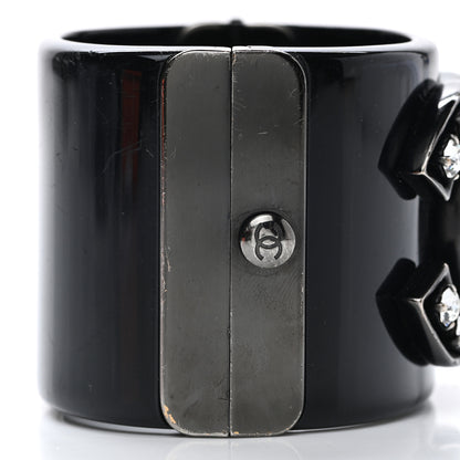 Chanel Resin Ruthenium Crystal CC Cuff Black 5 of 5