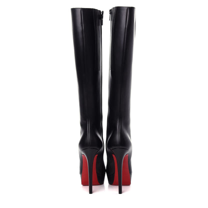 Christian Louboutin Calfskin Bianca Botta 140 Knee Boots 36 Black 6 of 9