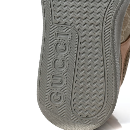 Gucci Calfskin GG Supreme Monogram Perforated Womens Platform 55mm Sneakers 37 Apricot Pink Beige Grey 7 of 8
