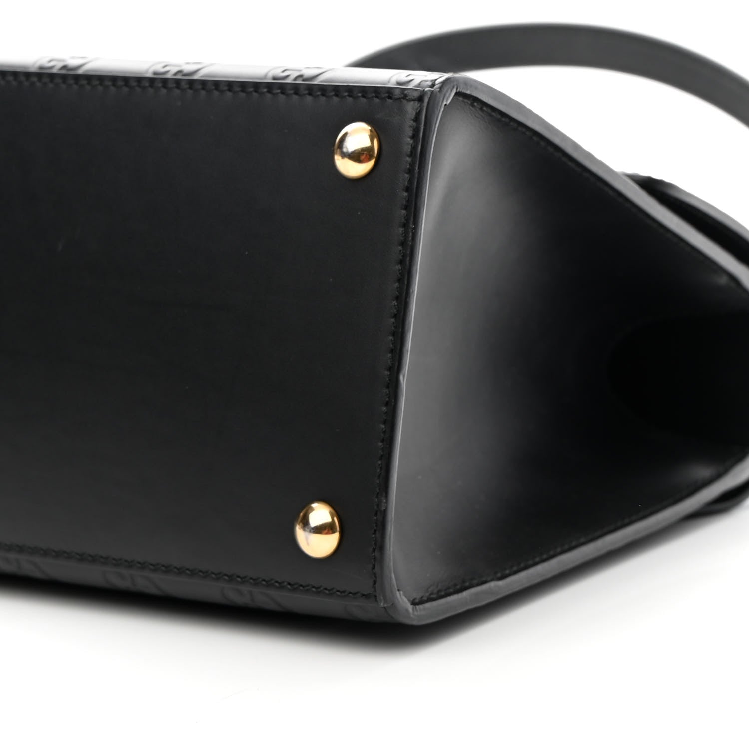 Gucci Guccissima Signature Small Padlock Top Handle Bag Black 9 of 10