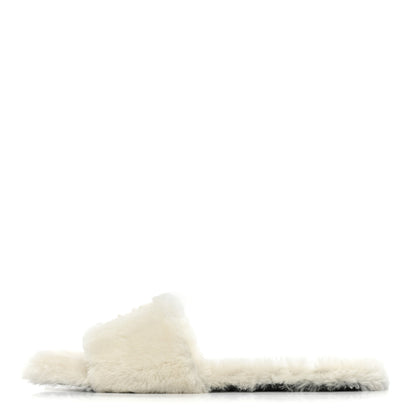 Givenchy Shearling 4G Logo Mule Slide Sandals 41 Ivory 1 of 9