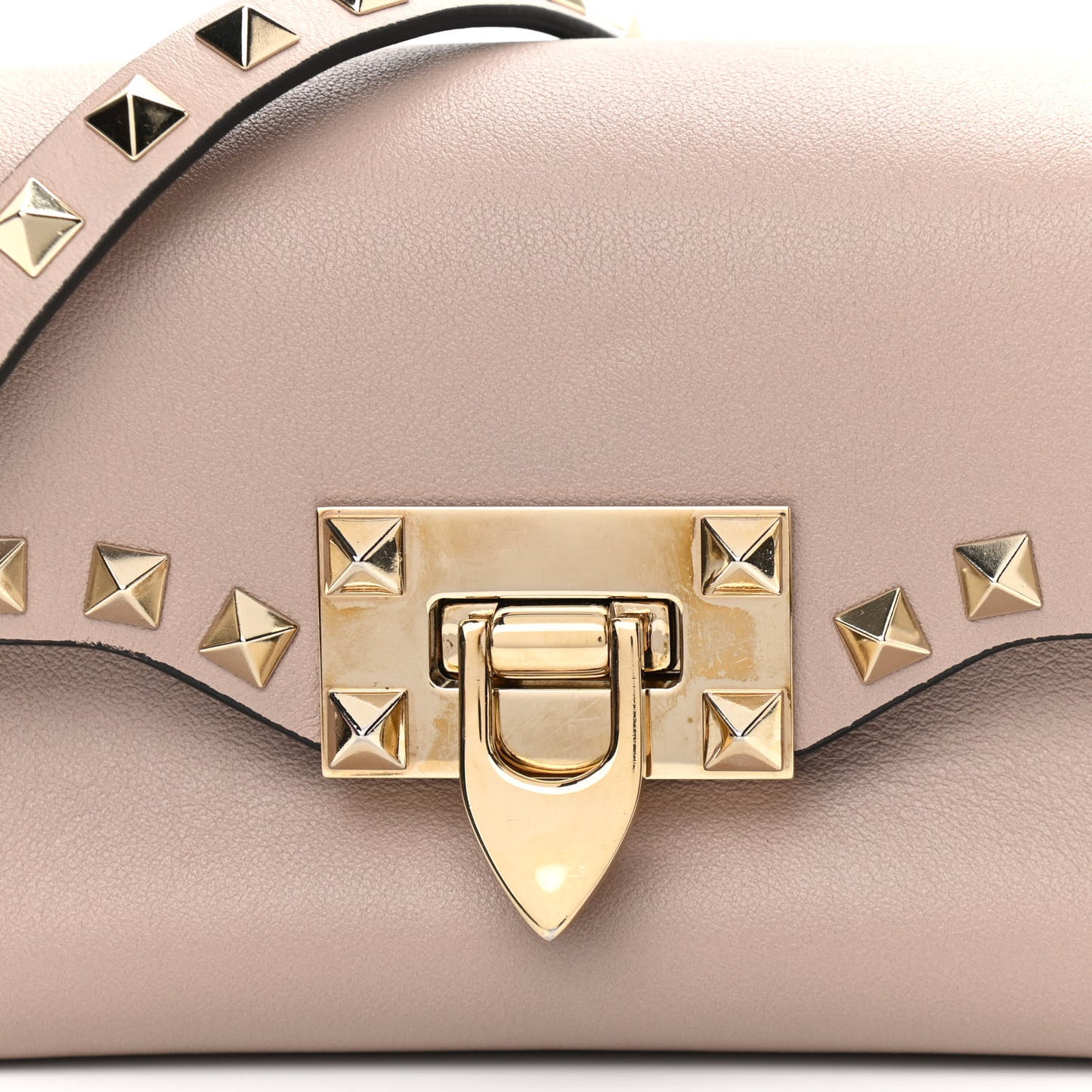Calfskin Mini Rockstud Crossbody Bag Poudre