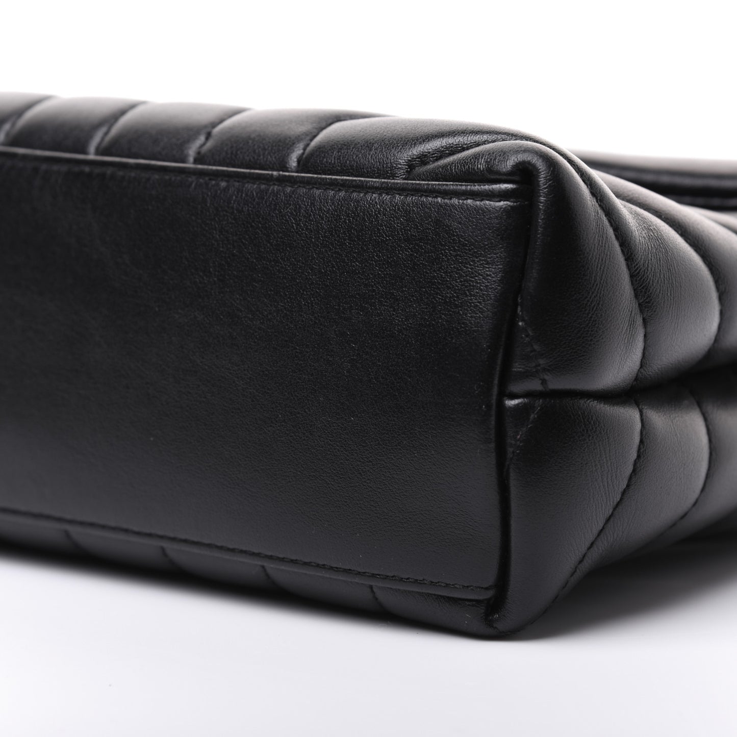 Calfskin Y Quilted Monogram Small Loulou Chain Satchel Black
