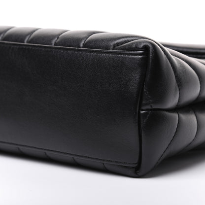 Saint Laurent Calfskin Y Quilted Monogram Small Loulou Chain Satchel Black 7 of 21