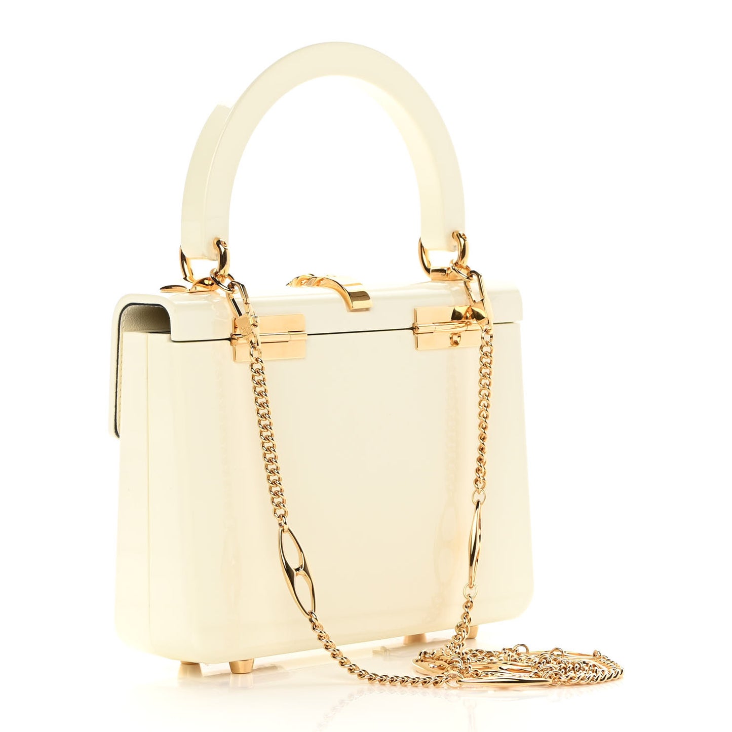 Plexiglass Mini Sylvie 1969 Top Handle Bag Ivory