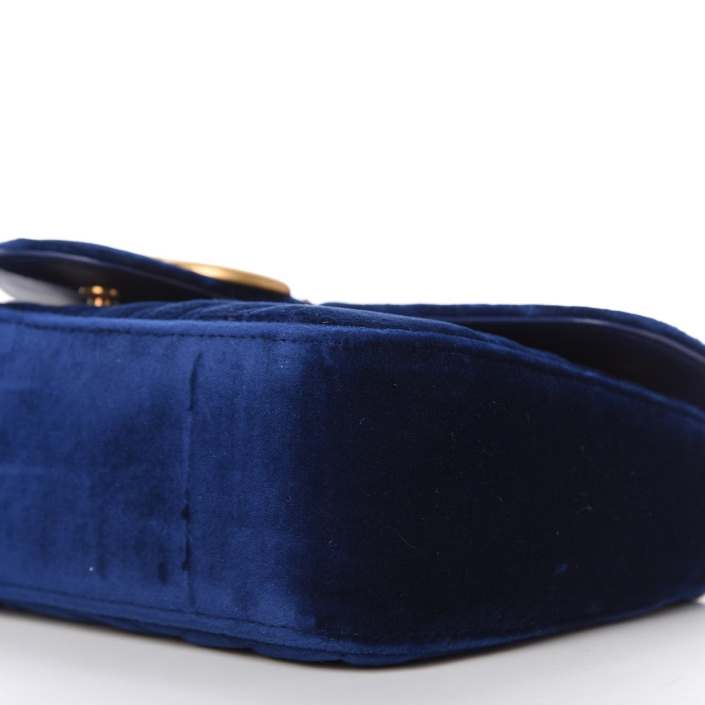 Velvet Matelasse Small GG Marmont Shoulder Bag Cobalt Blue
