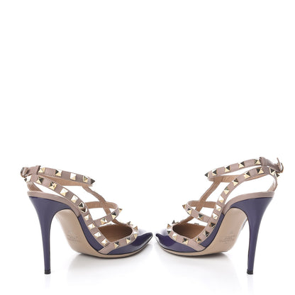 Valentino Garavani Patent Rockstud Ankle Strap Pumps 38 Purple Poudre 5 of 10