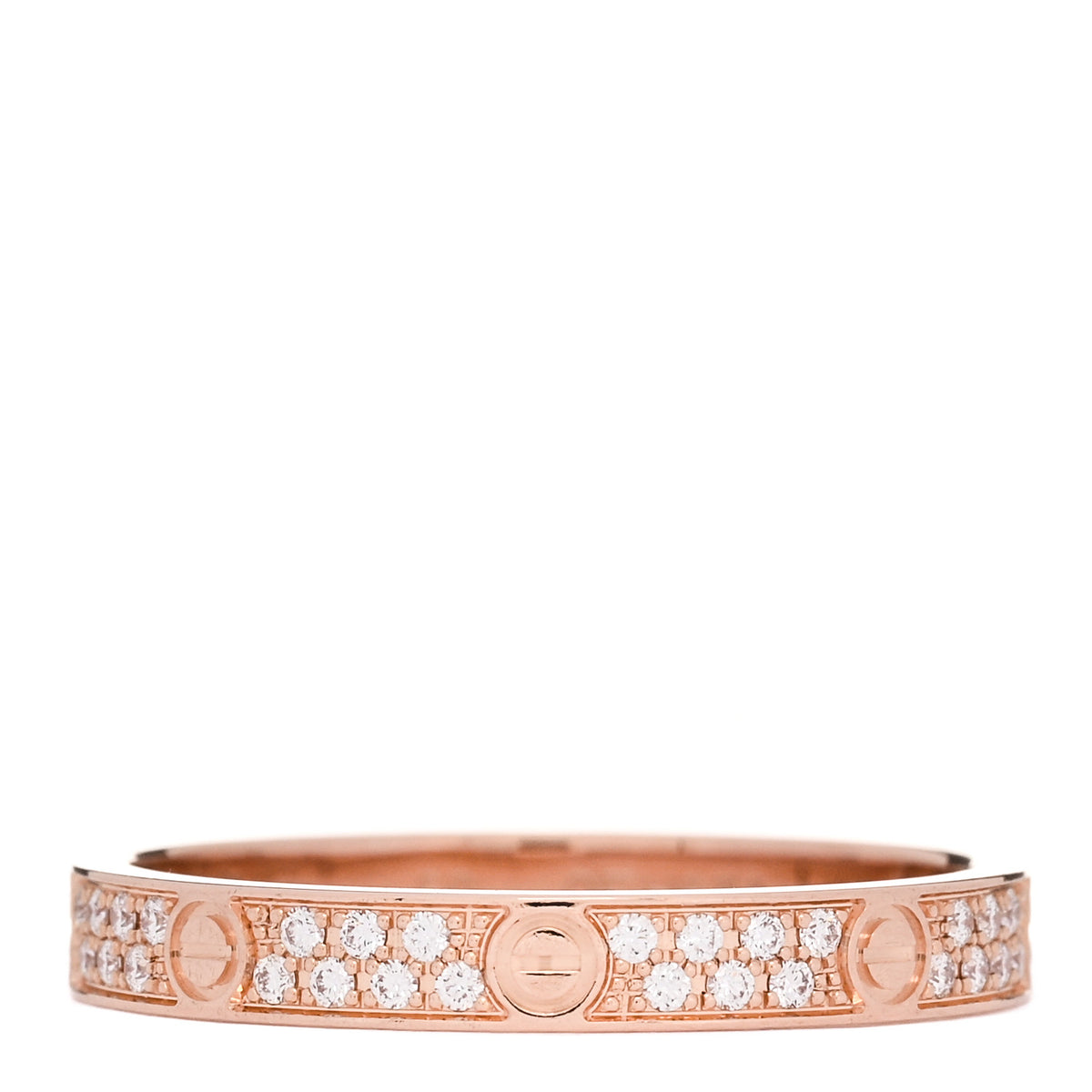 Cartier 18K Pink Gold Diamond 2.6mm LOVE Wedding Paved Band Ring 50 5.25 1 of 5