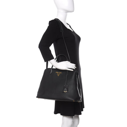 Prada Vitello Daino Tote Black 2 of 9