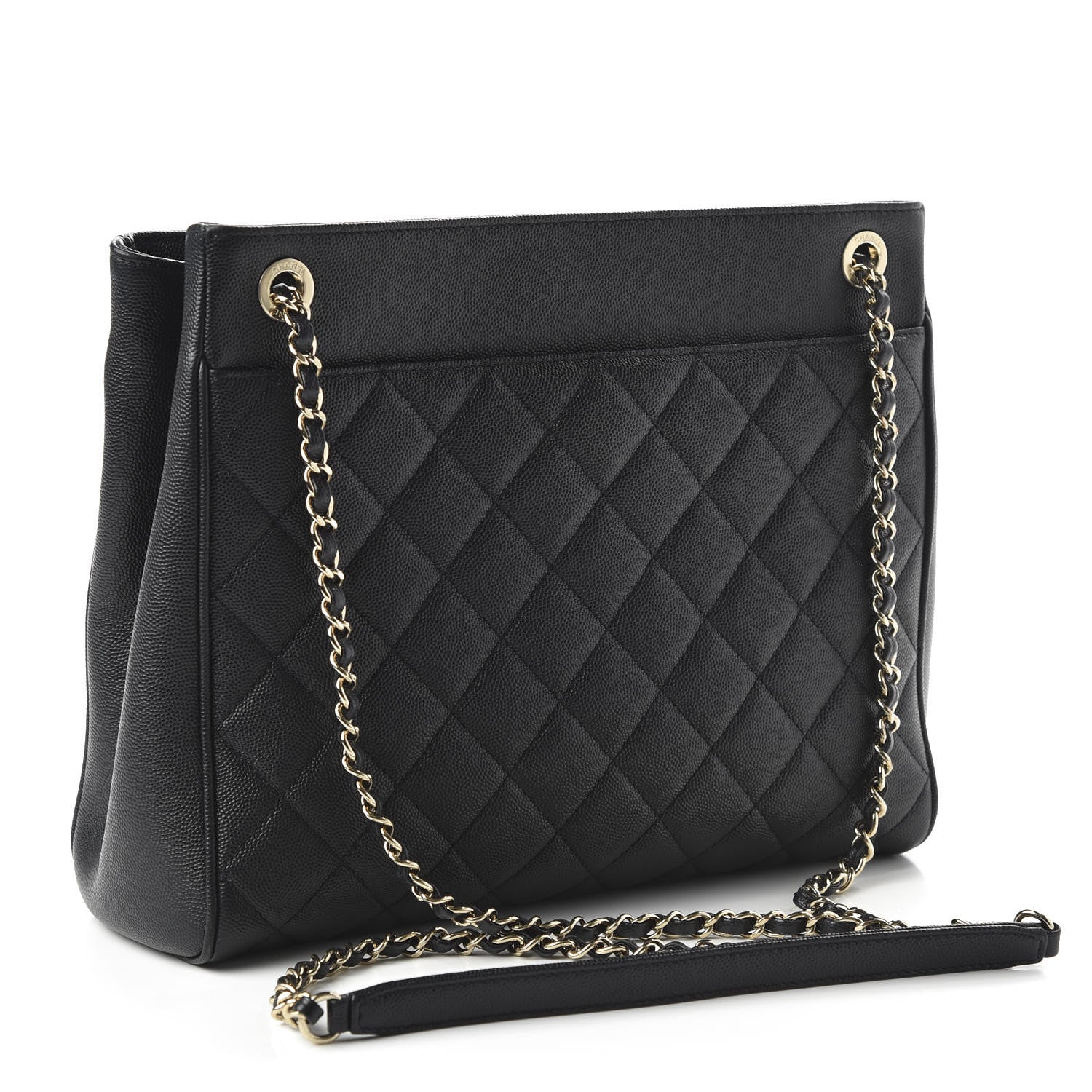 Chanel Caviar Quilted In Out Flap Shopping Tote Black 3 of 11