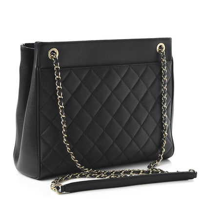 Chanel Caviar Quilted In Out Flap Shopping Tote Black 3 of 11