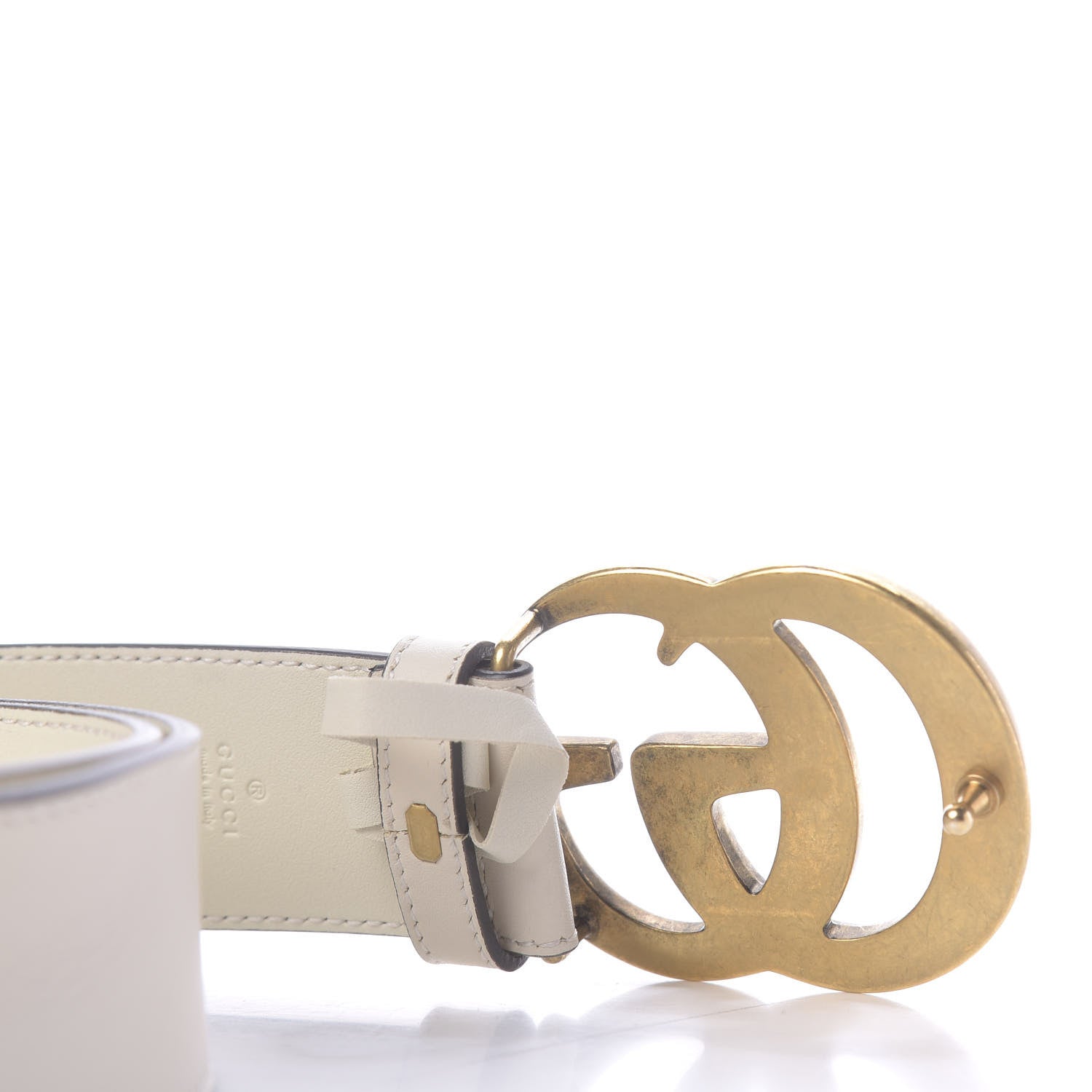 Gucci Calfskin Double G 40mm Belt 85 34 Mystic White 4 of 8