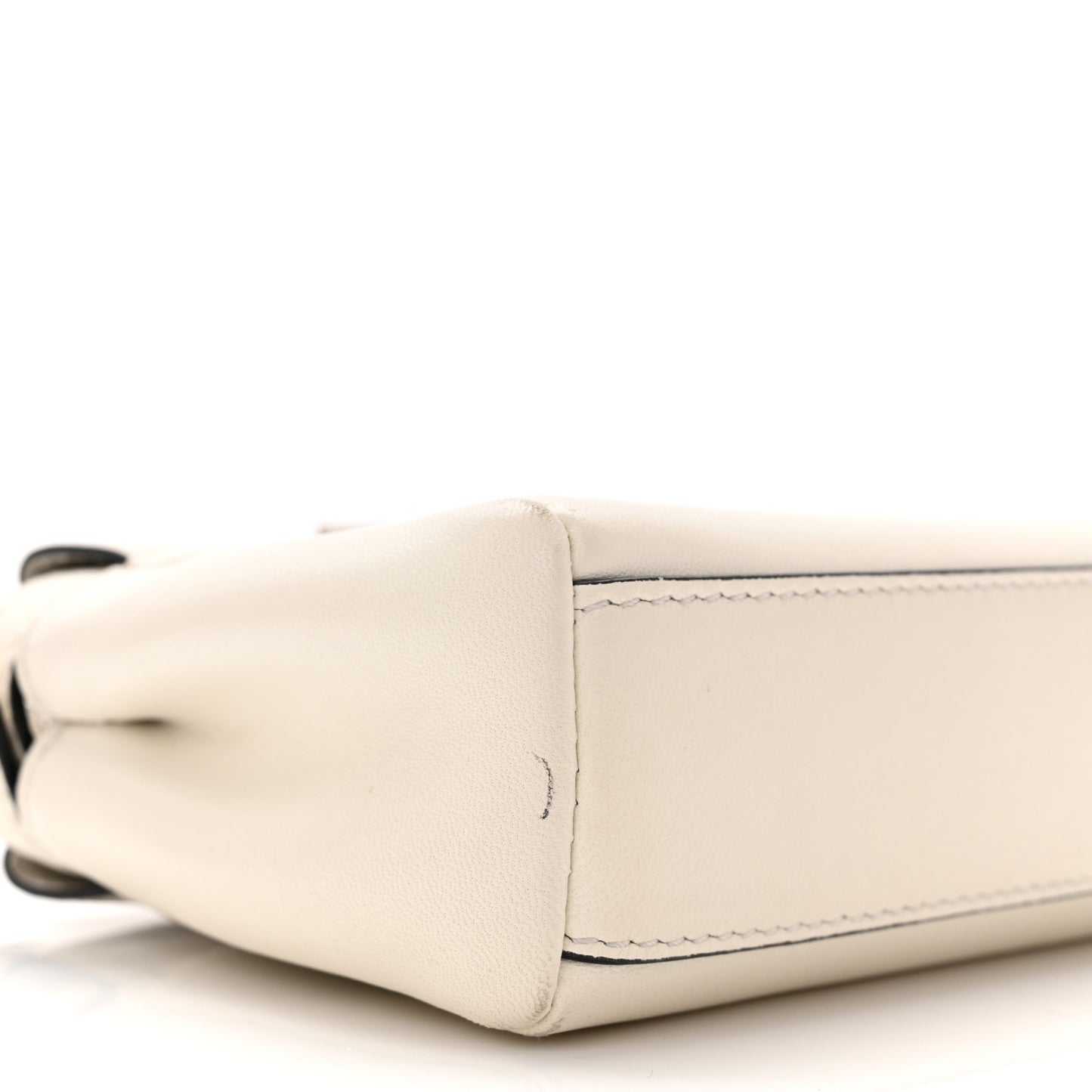Shiny Nappa Micro Peekaboo Iconic Satchel White