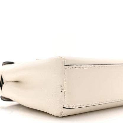 Fendi Shiny Nappa Micro Peekaboo Iconic Satchel White 9 of 11