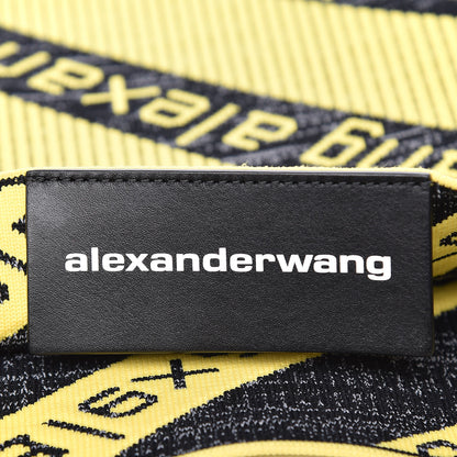 Alexander Wang Knit Jacquard Diagonal Logo Shopper Tote Yellow 6 of 8