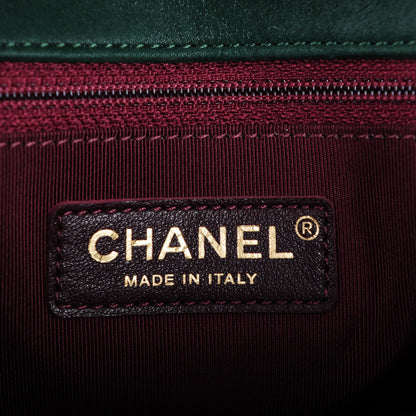 Chanel Metallic Calfskin Quilted Jumbo Happy Stitch Flap Green 7 of 9