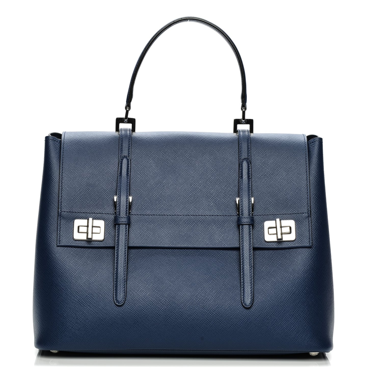 Saffiano Cuir Convertible Top Handle Tote Bleuette