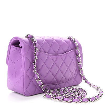 Chanel Lambskin Quilted Mini Rectangular Flap Purple 3 of 11