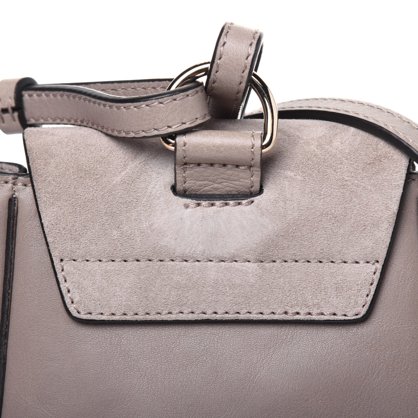 Suede Calfskin Mini Faye Backpack Motty Grey