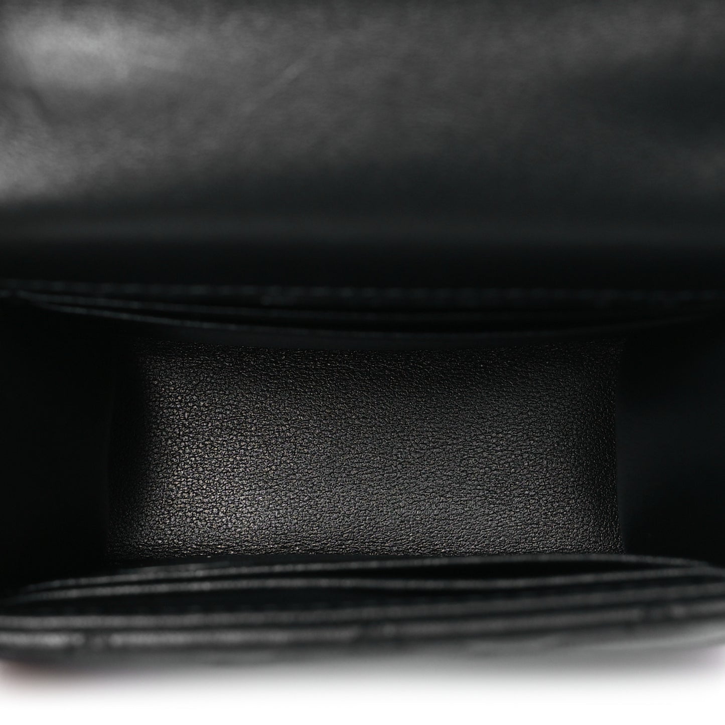 Lambskin Quilted Top Handle Flap Clutch With Chain Black