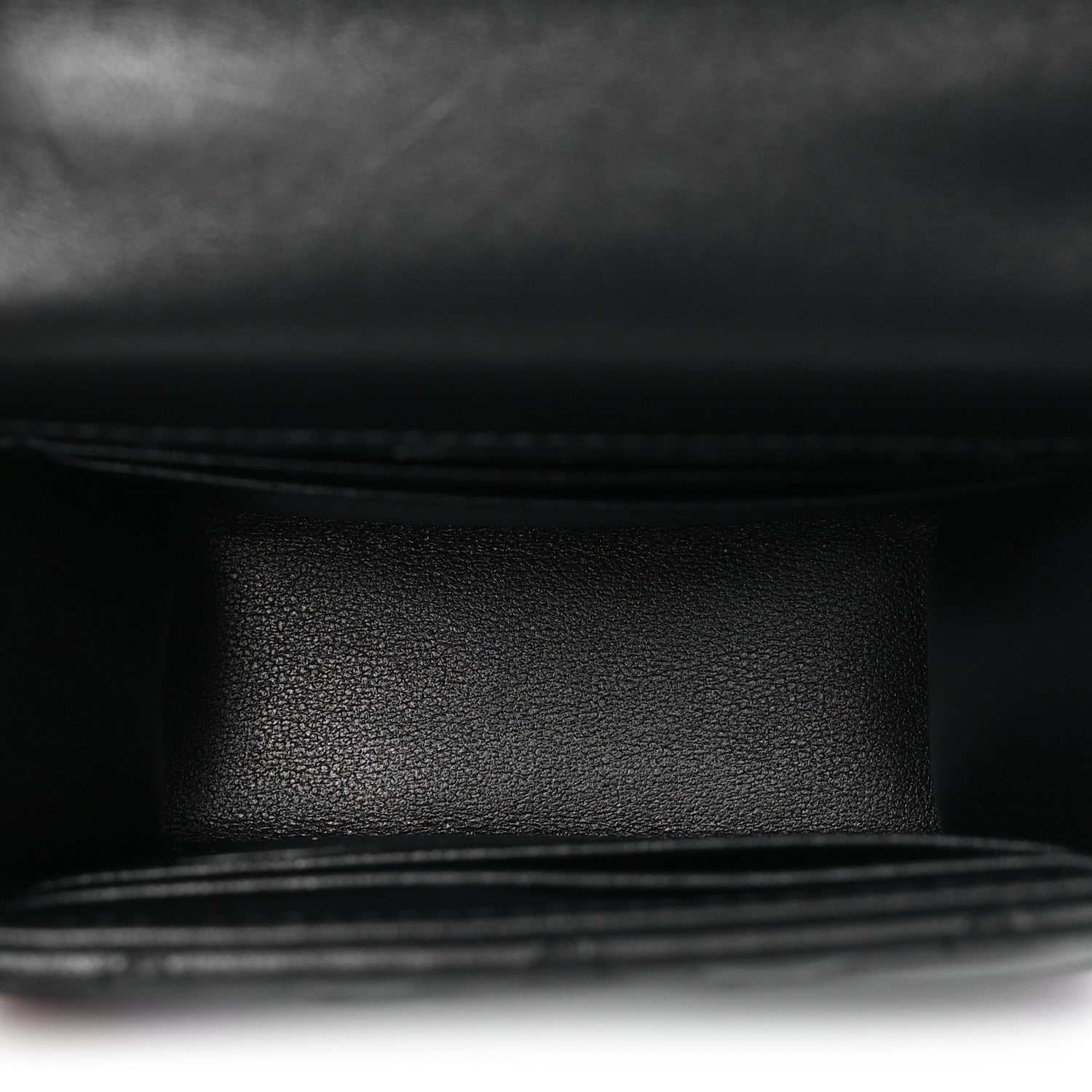 Chanel Lambskin Quilted Top Handle Flap Clutch With Chain Black 4 of 10