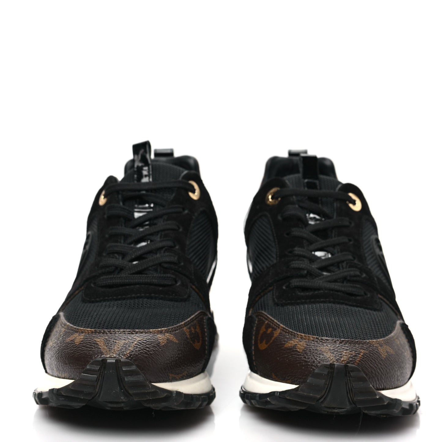 Suede Monogram Run Away Sneakers 38.5 Black