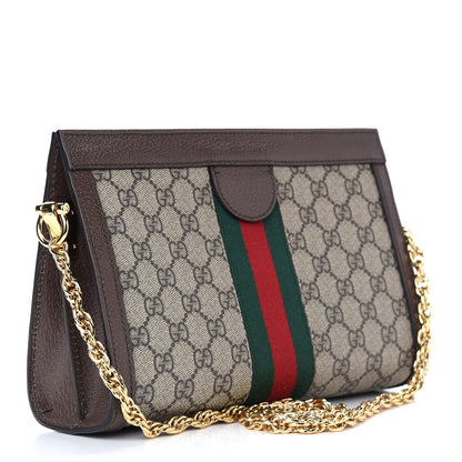 Gucci GG Supreme Monogram Web Small Ophidia Chain Shoulder Bag Brown 3 of 9