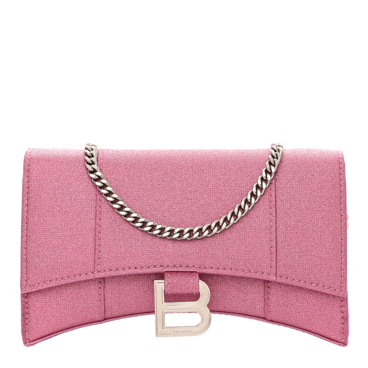 Sparkling Fabric XS Hourglass Wallet On Chain Sweet Pink