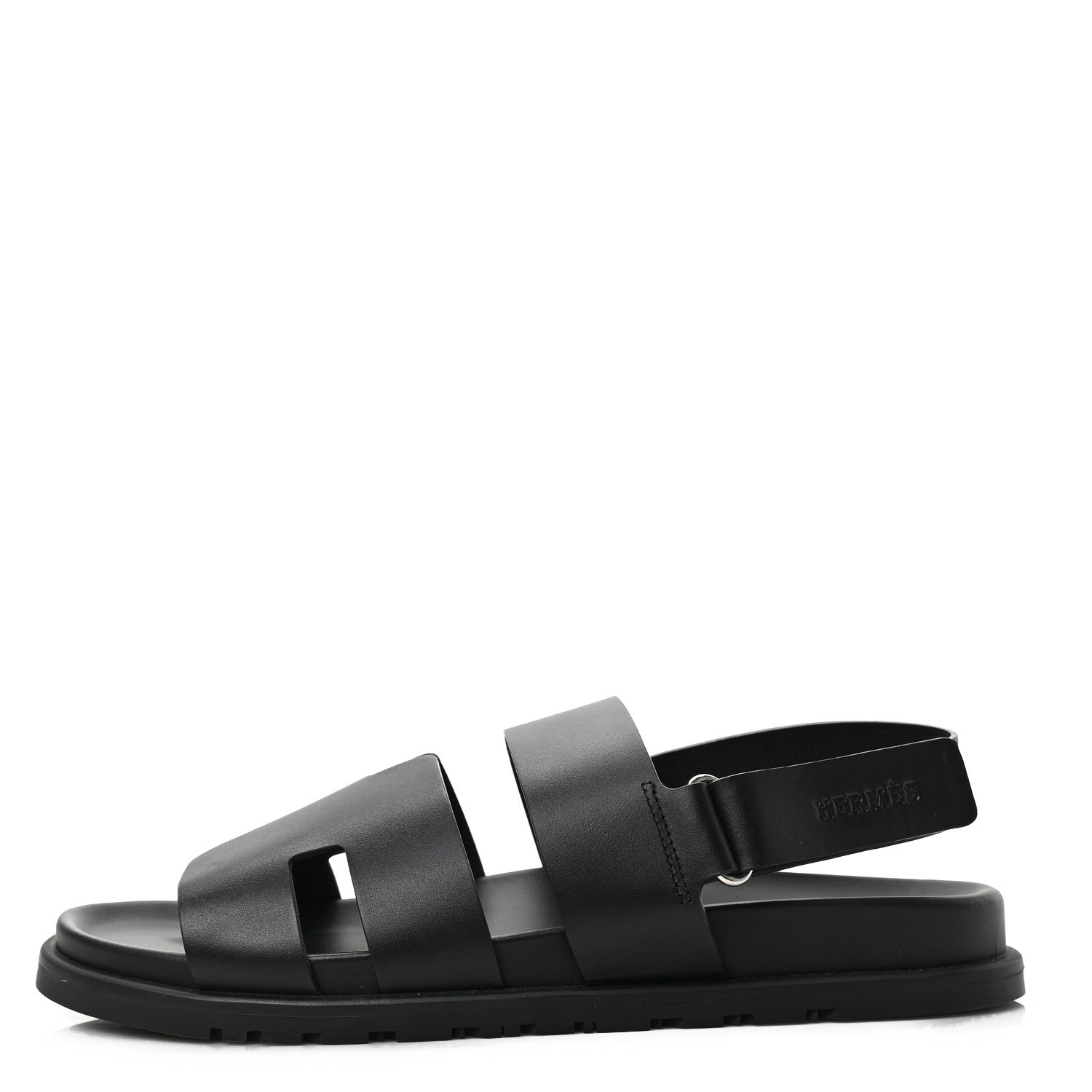 Hermes Calfskin Mens Genius Sandals 42 Black 1 of 7