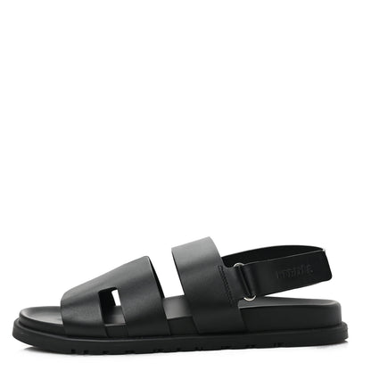 Hermes Calfskin Mens Genius Sandals 42 Black 1 of 7