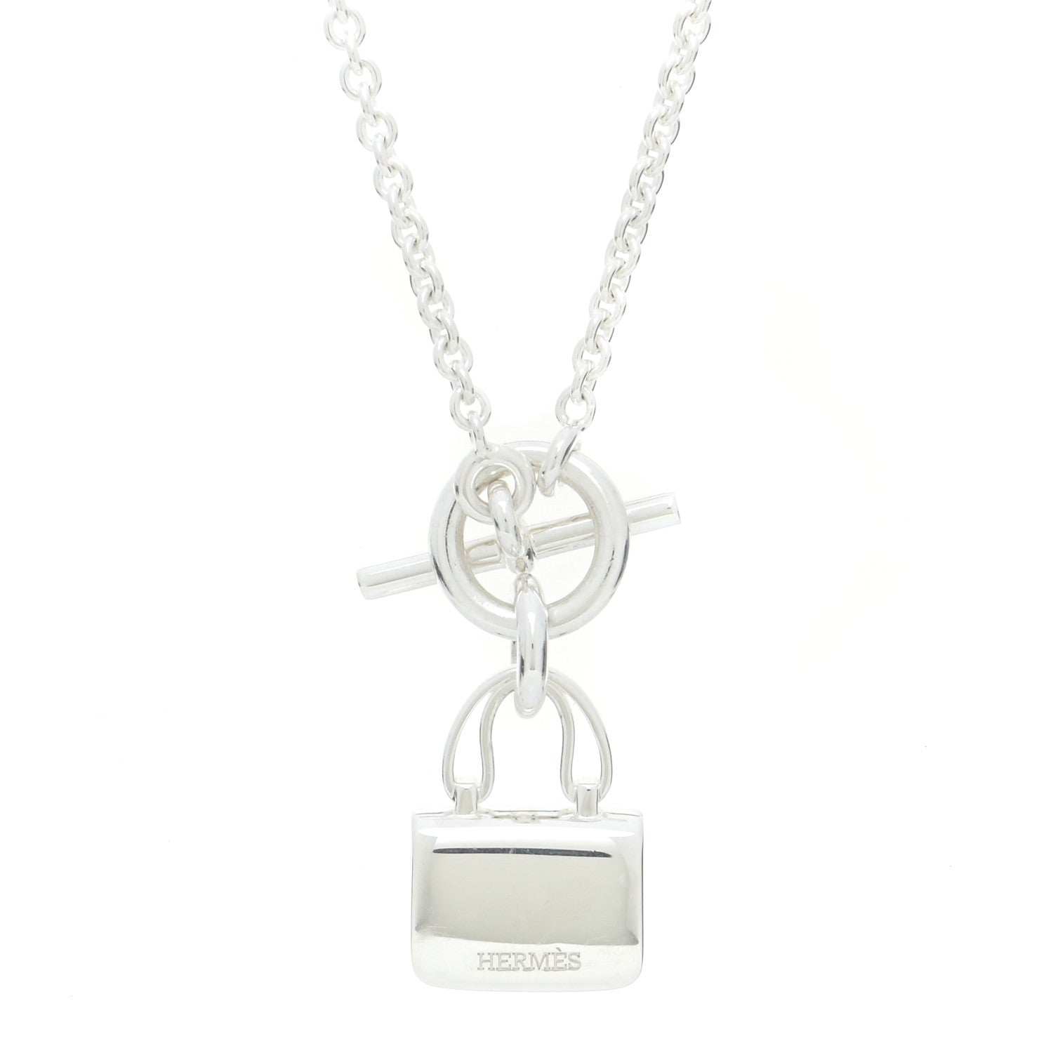 Hermes Sterling Silver Constance Amulettes Pendant Necklace 6 of 6