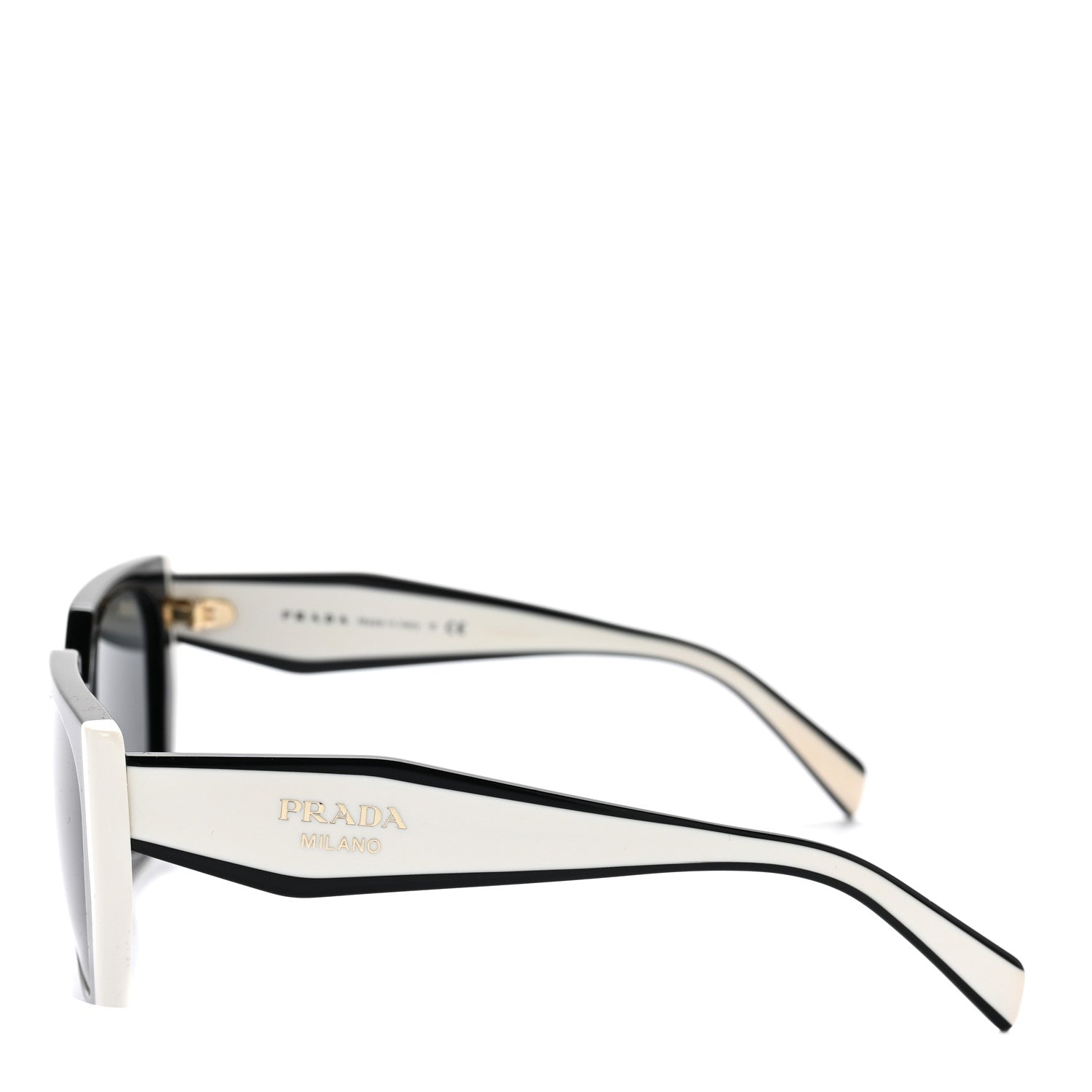 Prada Square Sunglasses SPR 15W Black White 3 of 8