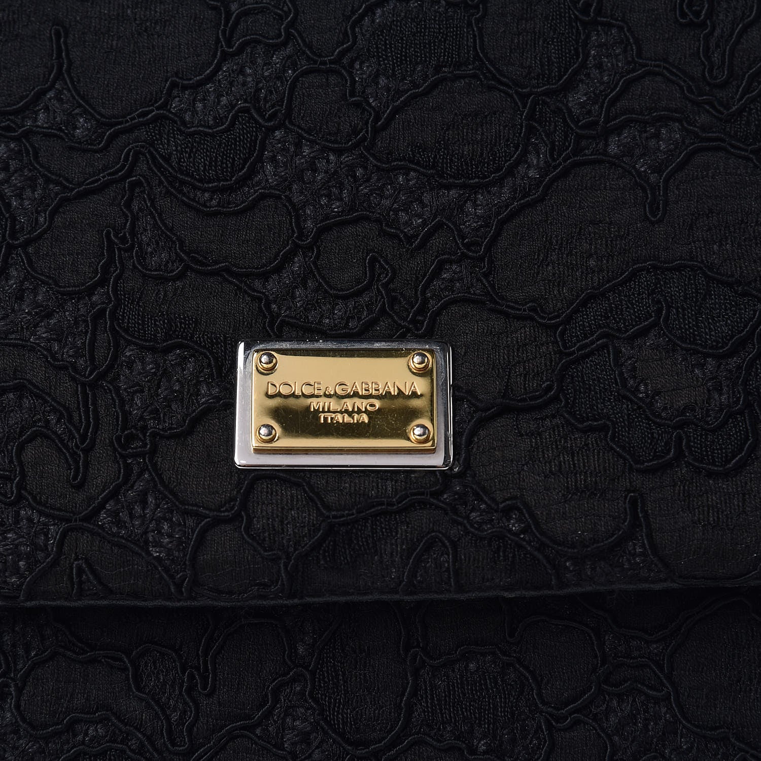 Dolce & Gabbana Calfskin Lace Large Miss Sicily Satchel Black 13 of 13