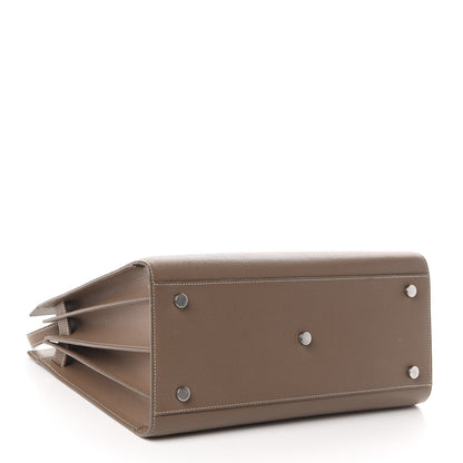 Saint Laurent Grained Calfskin Topstitch Small Classic Sac De Jour Taupe 4 of 9