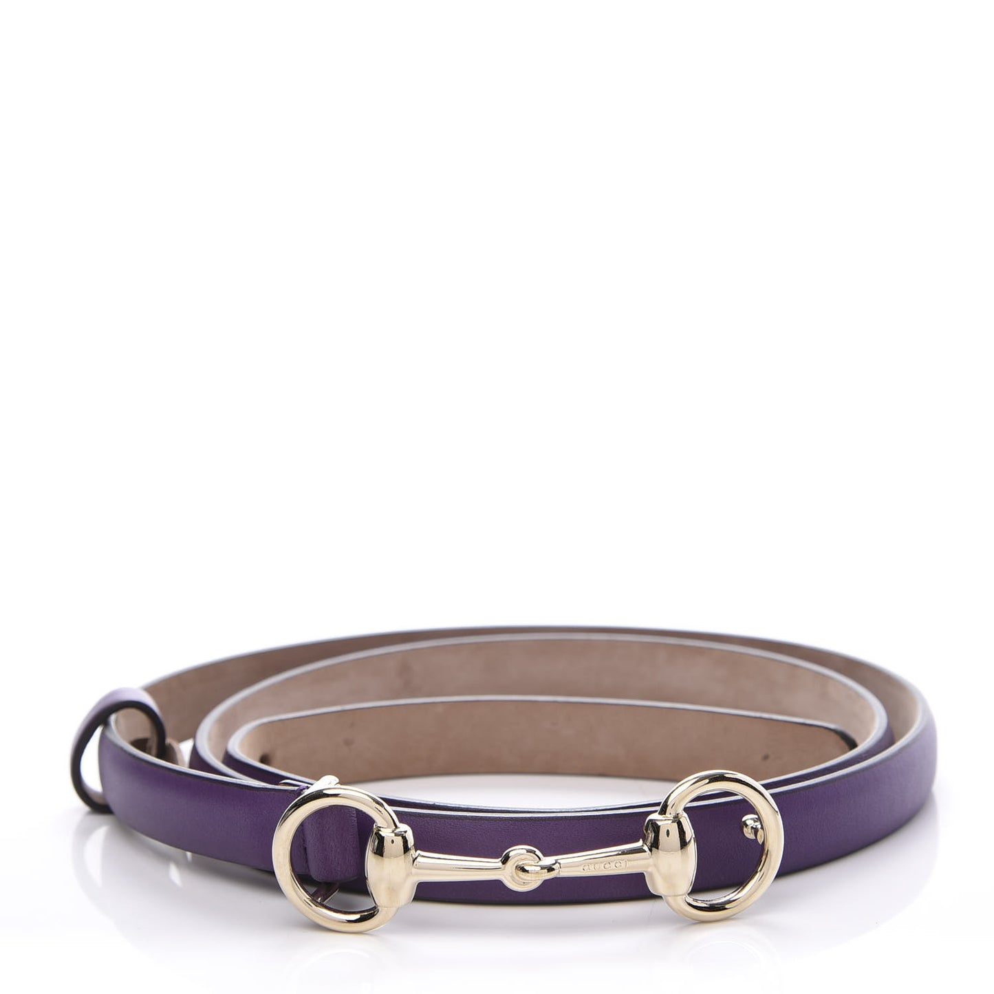 Calfskin Horsebit Skinny Belt 95 38 Purple