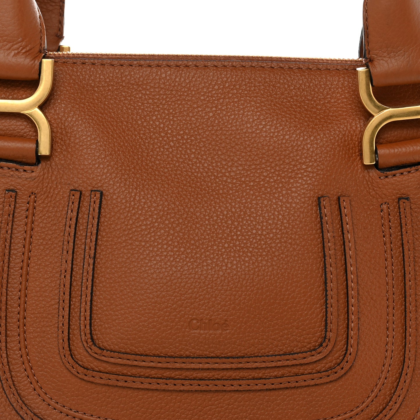 Calfskin Small Marcie Satchel Tan