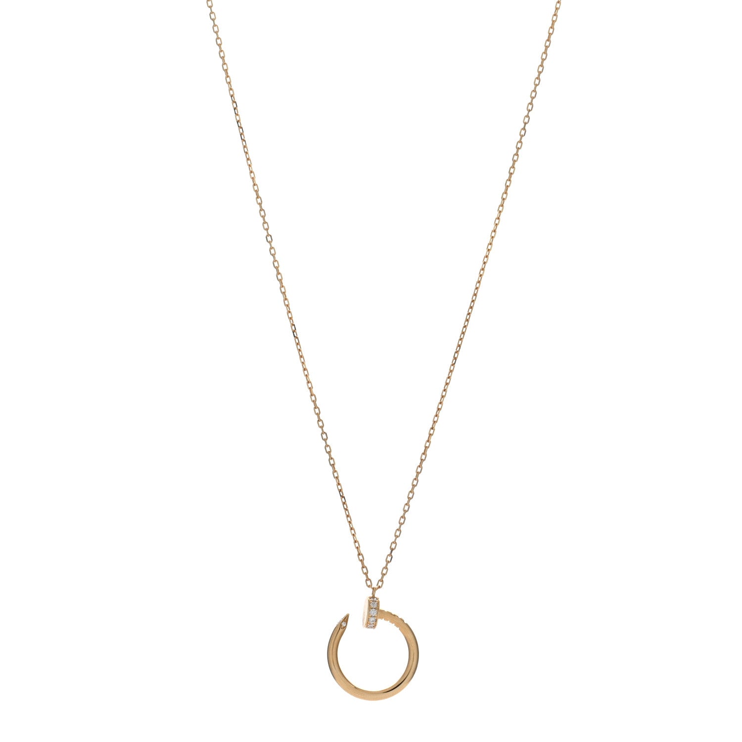 Cartier 18K Yellow Gold Diamond Juste Un Clou Pendant Necklace 1 of 5