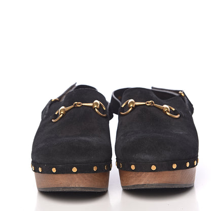 Gucci Suede Horsebit Amstel Slingback Clogs 38.5 Black 2 of 17