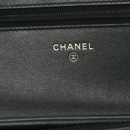 Chanel Caviar Quilted CC Filigree Wallet On Chain WOC Black 6 of 12