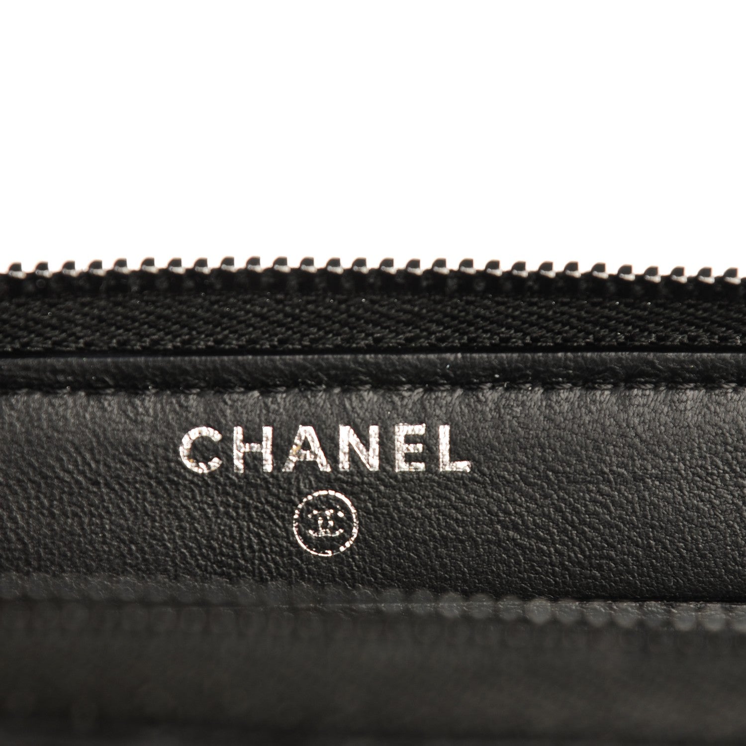 Chanel Lambskin Chevron Quilted Small Zip Around Wallet So Black 6 of 8