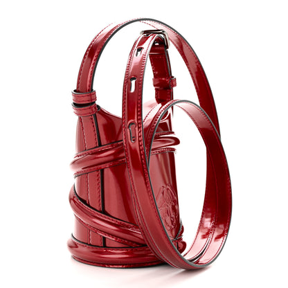 Alexander McQueen Metallic Calfskin The Curve Mini Shoulder Bag Red 3 of 11
