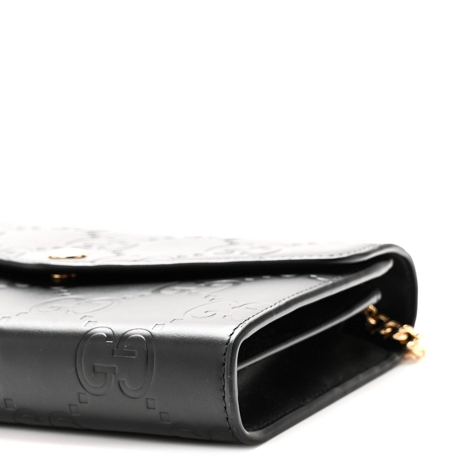 Gucci Calfskin GG Debossed Chain Wallet Black 10 of 10