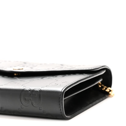Gucci Calfskin GG Debossed Chain Wallet Black 10 of 10