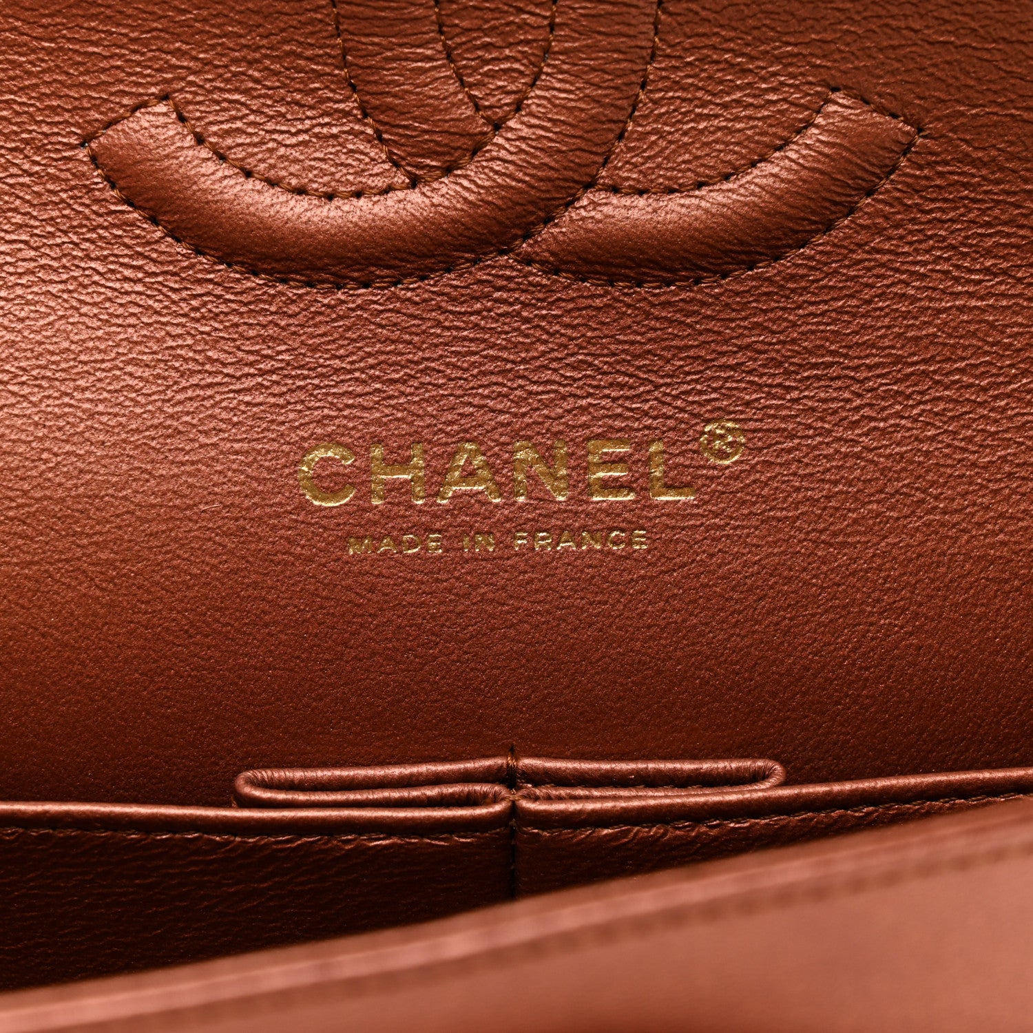 Chanel Metallic Lambskin Quilted Medium Double Flap Bronze 6 of 11