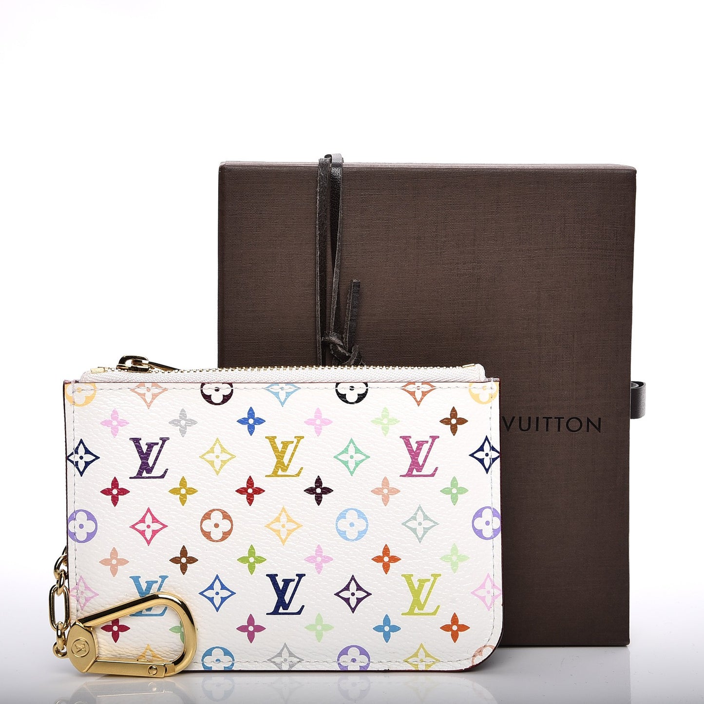Monogram Multicolor Key Pouch White Litchi