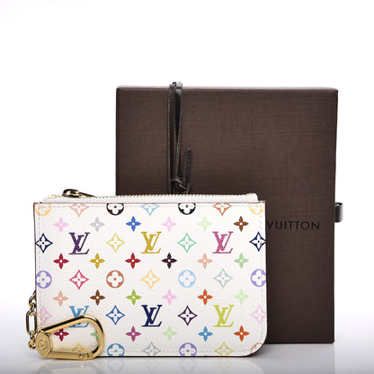 Louis Vuitton Monogram Multicolor Key Pouch White Litchi 8 of 8