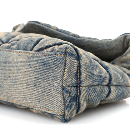 Saint Laurent Denim Quilted Toy Loulou Puffer Monogram Chain Satchel Blue Cinnamon 10 of 11